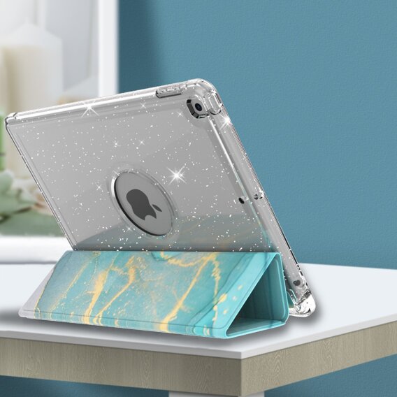 Θήκη για iPad 10.2 2019/2020/2021, Smartcase Hybrid, με χώρο για γραφίδα, Marble μπλε