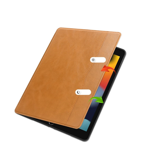 Θήκη για iPad 10.2 2021 / 2020 / 2019, Business Card and Pen Slot, καφέ