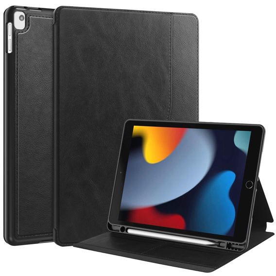 Θήκη για iPad 10.2 2021 / 2020 / 2019, Business Card and Pen Slot, μαύρη