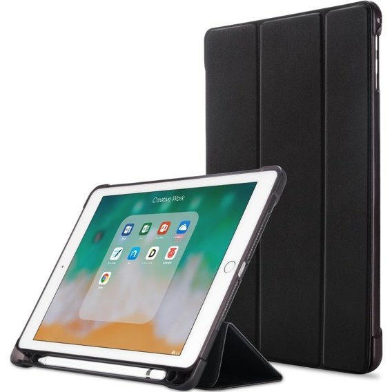 Θήκη για iPad 9.7 2018 / 2017/ Air / Air 2, Smartcase με χώρο για γραφίδα, μαύρη