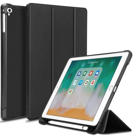 Θήκη για iPad 9.7 2018 / 2017/ Air / Air 2, Smartcase με χώρο για γραφίδα, μαύρη