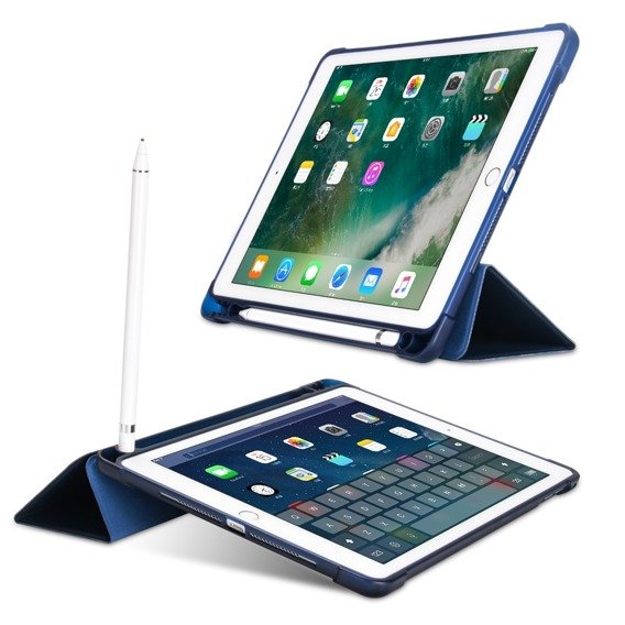 Θήκη για iPad 9.7 2018 / 2017/ Air / Air 2, Smartcase με χώρο για γραφίδα, σκούρο μπλε