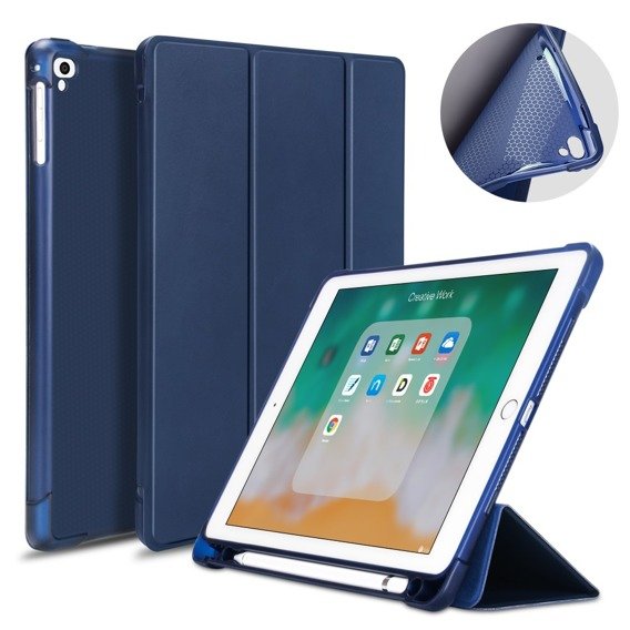 Θήκη για iPad 9.7 2018 / 2017/ Air / Air 2, Smartcase με χώρο για γραφίδα, σκούρο μπλε