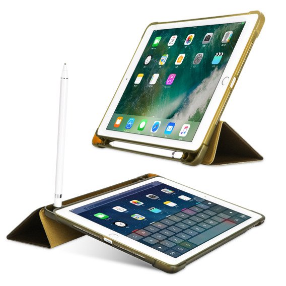 Θήκη για iPad 9.7 2018 / 2017/ Air / Air 2, Smartcase με χώρο για γραφίδα, χρυσή