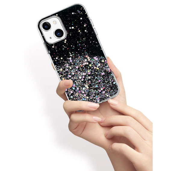 Θήκη για iPhone 13, Glittery, μαύρη