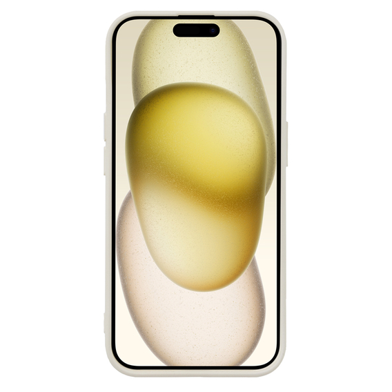 Θήκη για iPhone 15, Silicone Lite, κρεμ χρώματος