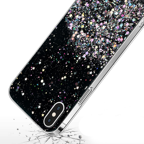 Θήκη για iPhone X/XS, Glittery, μαύρη
