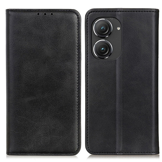 Θήκη με πτερύγιο για Asus Zenfone 9 5G / 10 5G, Split Leather Wallet, μαύρη