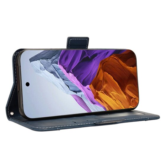 Θήκη με πτερύγιο για Google Pixel 9 / Google Pixel 9 Pro, Card Slot, σκούρο μπλε