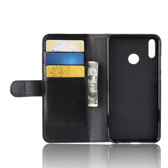 Θήκη με πτερύγιο για Huawei Honor 8X, Split Leather Wallet, μαύρη