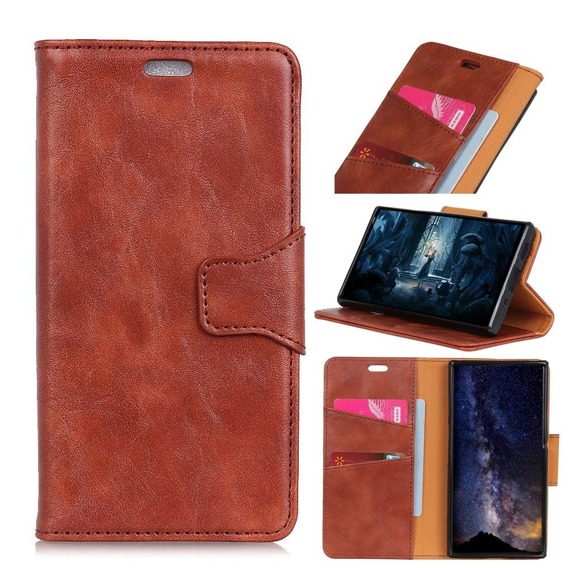 Θήκη με πτερύγιο για Huawei P30 Pro, Split Leather Wallet, καφέ