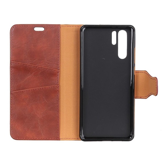 Θήκη με πτερύγιο για Huawei P30 Pro, Split Leather Wallet, καφέ