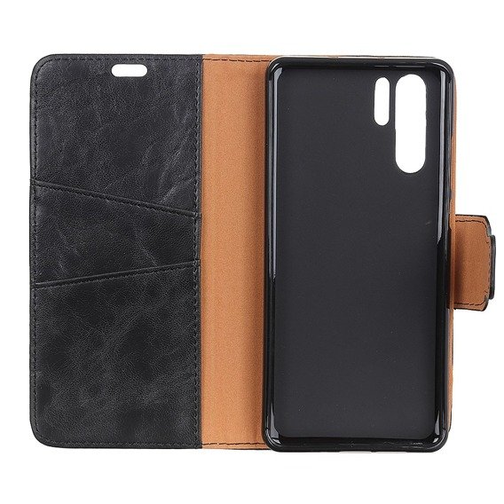 Θήκη με πτερύγιο για Huawei P30 Pro, Split Leather Wallet, μαύρη