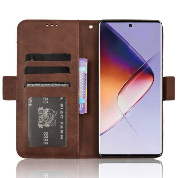 Θήκη με πτερύγιο για Infinix Note 40 Pro Plus, Card Slot, καφέ