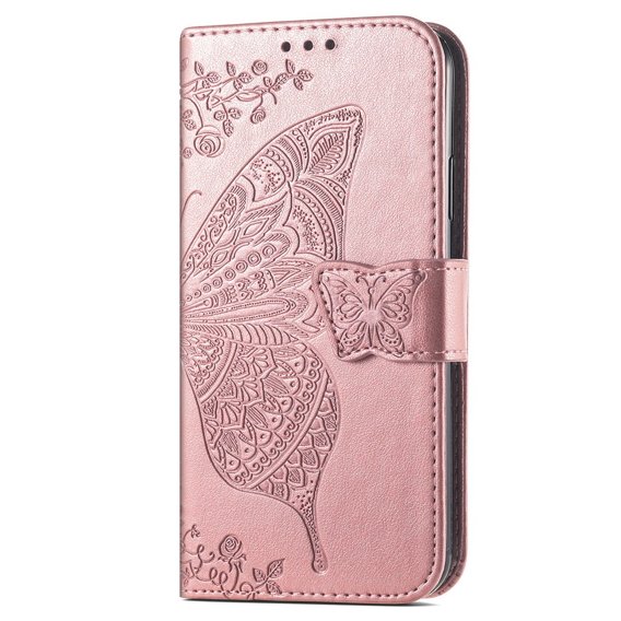 Θήκη με πτερύγιο για Motorola Moto G14, Butterfly, ροζ rose gold