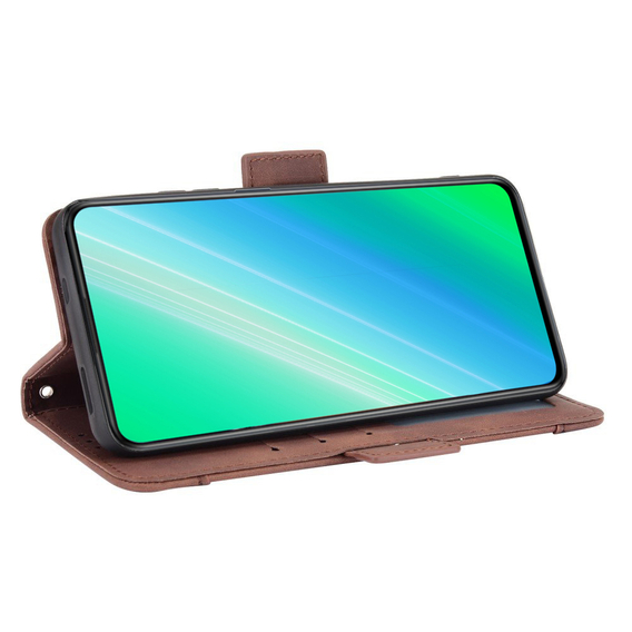 Θήκη με πτερύγιο για Motorola Moto G14, Card Slot, καφέ