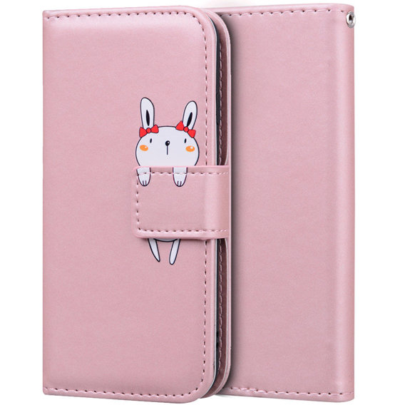 Θήκη με πτερύγιο για Motorola Moto G22, Wallet Bunny, ροζ