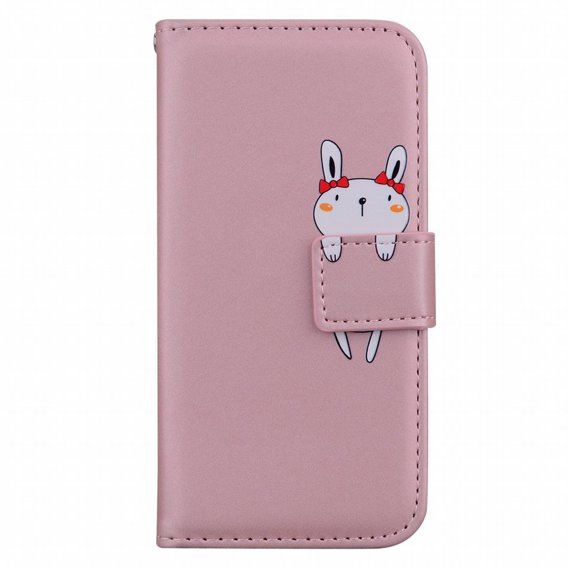 Θήκη με πτερύγιο για Motorola Moto G22, Wallet Bunny, ροζ