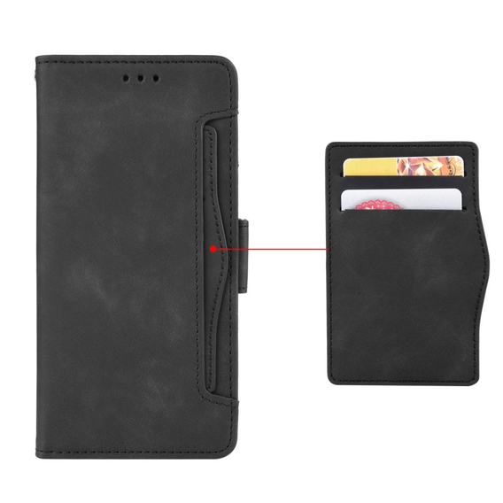 Θήκη με πτερύγιο για Motorola Moto G8 Power, card slot, μαύρη