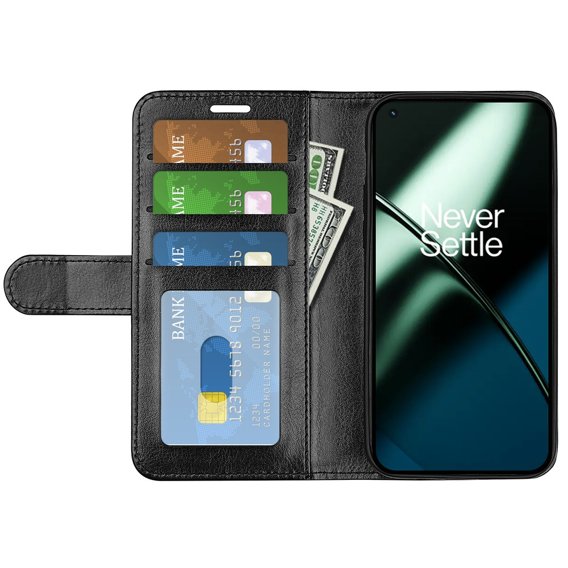 Θήκη με πτερύγιο για OnePlus 11 5G, Wallet Case, μαύρη