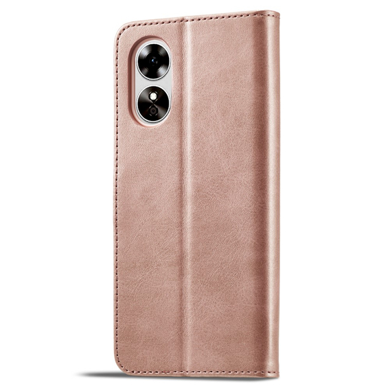 Θήκη με πτερύγιο για Oppo A17, LC.IMEEKE, ροζ rose gold