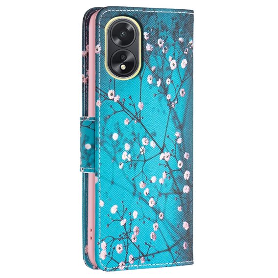 Θήκη με πτερύγιο για Oppo A38 4G / Oppo A18 4G, Wallet, Sakura μπλε