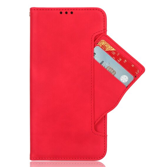 Θήκη με πτερύγιο για Oppo A40, Card Slot, κόκκινη