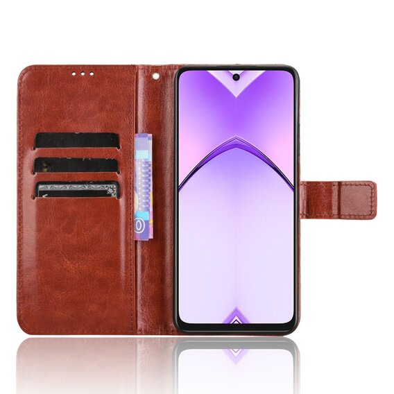 Θήκη με πτερύγιο για Oppo A40, Crazy Horse Wallet, καφέ