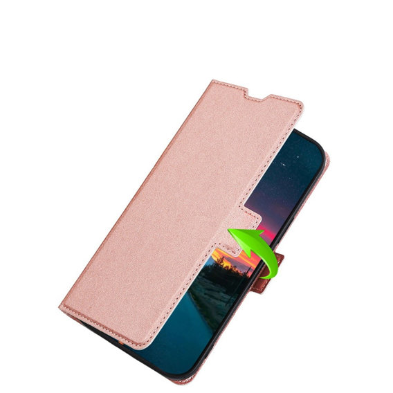 Θήκη με πτερύγιο για Oppo A57s, Wallet Thin Magnet, ροζ