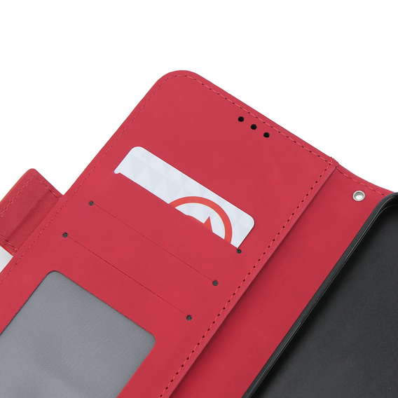 Θήκη με πτερύγιο για Oppo A58 4G, Card Slot, κόκκινη