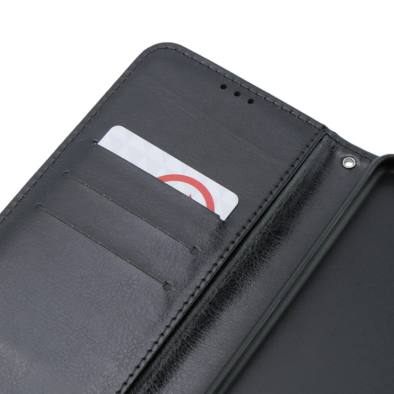 Θήκη με πτερύγιο για Oppo A58 4G, Crazy Horse Wallet, μαύρη