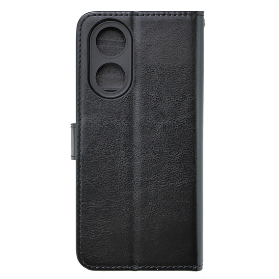 Θήκη με πτερύγιο για Oppo A58 4G, Crazy Horse Wallet, μαύρη