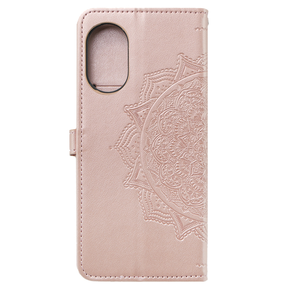 Θήκη με πτερύγιο για Oppo A58 4G, Mandala, ροζ rose gold