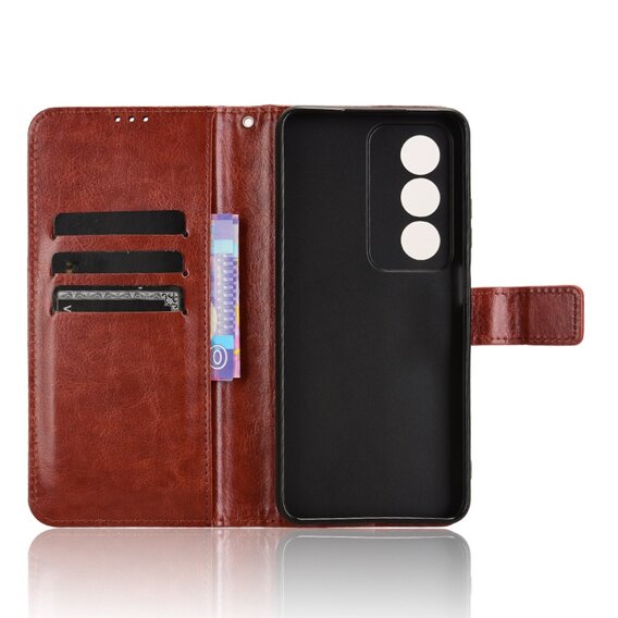 Θήκη με πτερύγιο για Oppo A80, Crazy Horse Wallet, καφέ