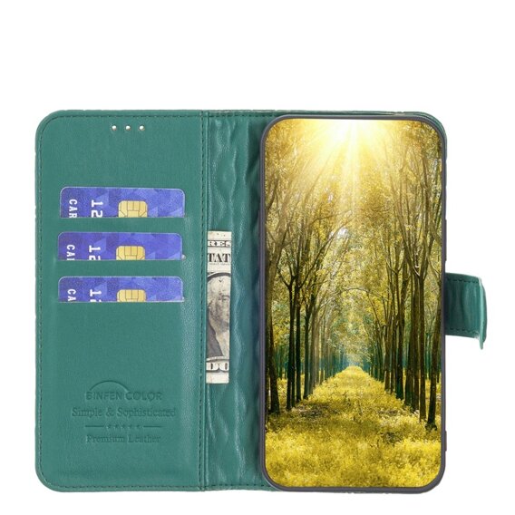 Θήκη με πτερύγιο για Oppo Reno 11F 5G, Wallet, BINFEN COLOR, πράσινη