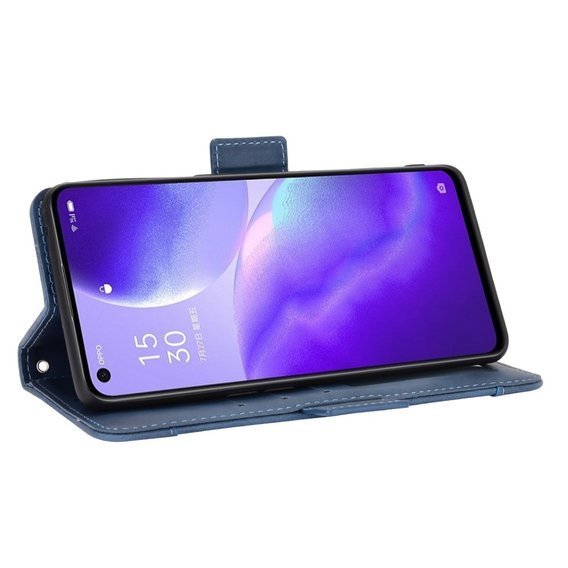 Θήκη με πτερύγιο για Oppo Reno 5 5G, Card Slot, μπλε