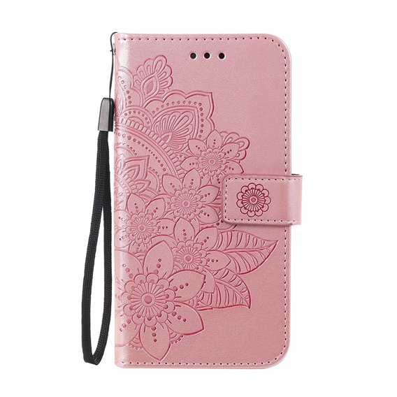 Θήκη με πτερύγιο για Oppo Reno5 Z / A94 / A95 5G, Mandala, ροζ rose gold