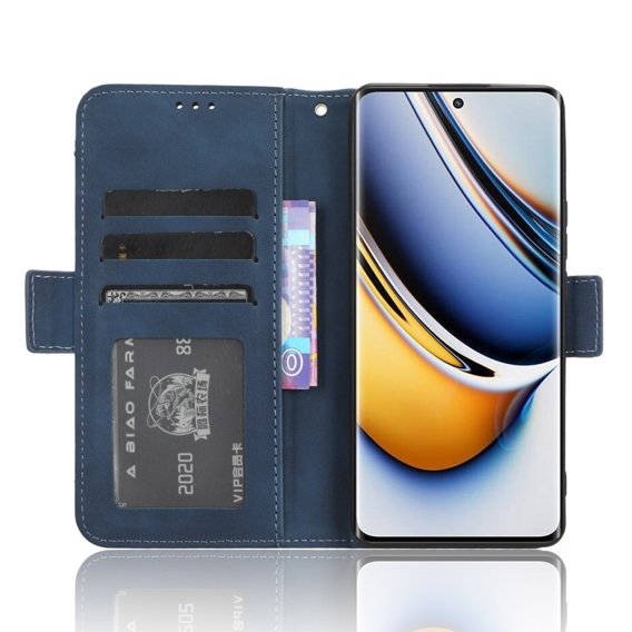 Θήκη με πτερύγιο για Realme 11 Pro 5G / Pro+ 5G, Card Slot, σκούρο μπλε