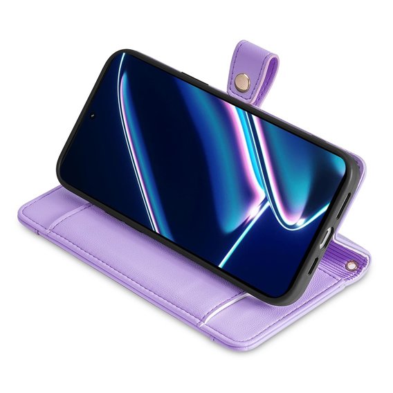 Θήκη με πτερύγιο για Realme 11 Pro 5G / Pro+ 5G, Wallet Zipper Pocket, μωβ