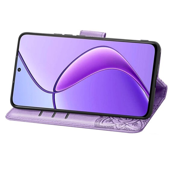 Θήκη με πτερύγιο για Realme 12, Butterfly, μωβ