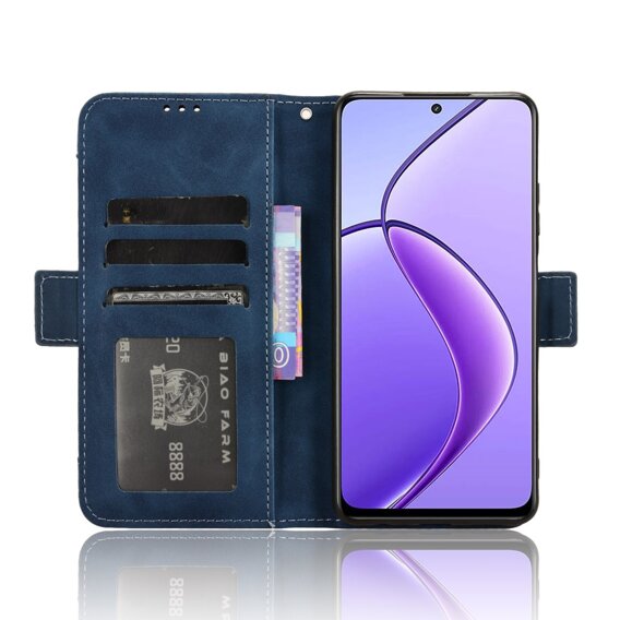 Θήκη με πτερύγιο για Realme 12, Card Slot, σκούρο μπλε