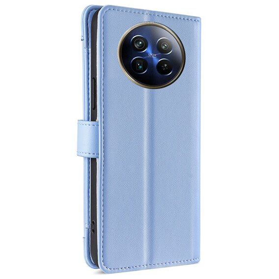 Θήκη με πτερύγιο για Realme 12, Wallet Zipper Pocket, μπλε