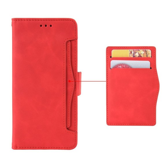 Θήκη με πτερύγιο για Realme C51, Card Slot, κόκκινη