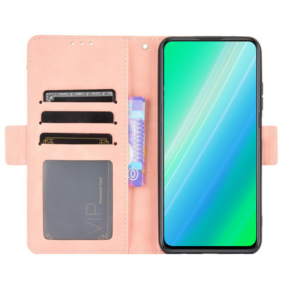 Θήκη με πτερύγιο για Realme C51, Card Slot, ροζ