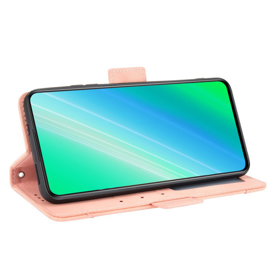 Θήκη με πτερύγιο για Realme C51, Card Slot, ροζ