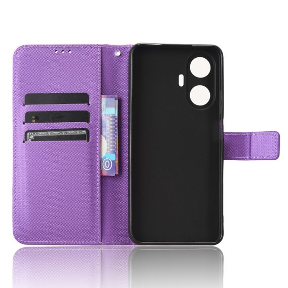 Θήκη με πτερύγιο για Realme C55, Wallet, Smart Magnet, μωβ