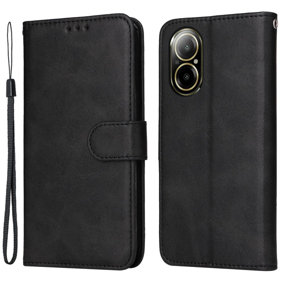 Θήκη με πτερύγιο για Realme C67, Leather Wallet, μαύρη