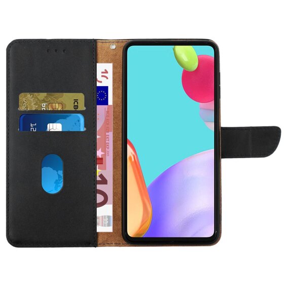 Θήκη με πτερύγιο για Realme C67, Split Leather Wallet, μαύρη