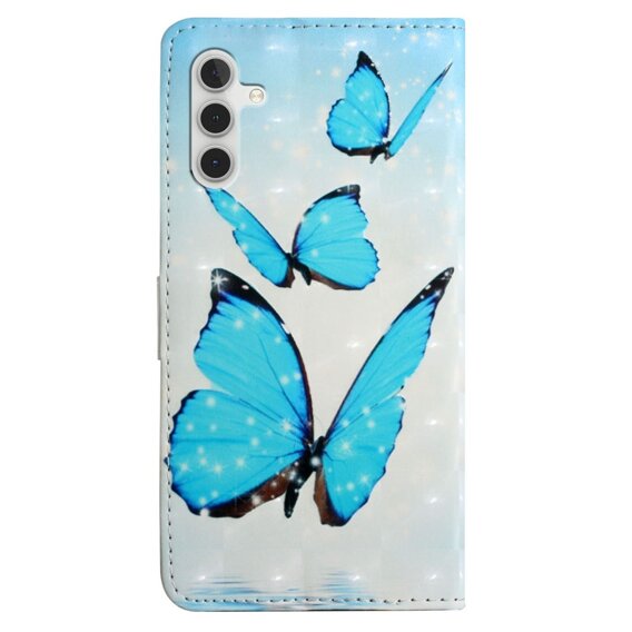 Θήκη με πτερύγιο για Samsung Galaxy A05s, Wallet, Butterflies, μπλε