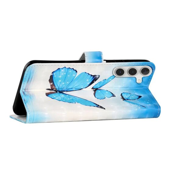 Θήκη με πτερύγιο για Samsung Galaxy A05s, Wallet, Butterflies, μπλε